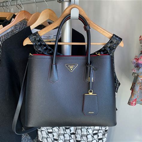 large saffiano leather double prada bag|authentic prada saffiano.